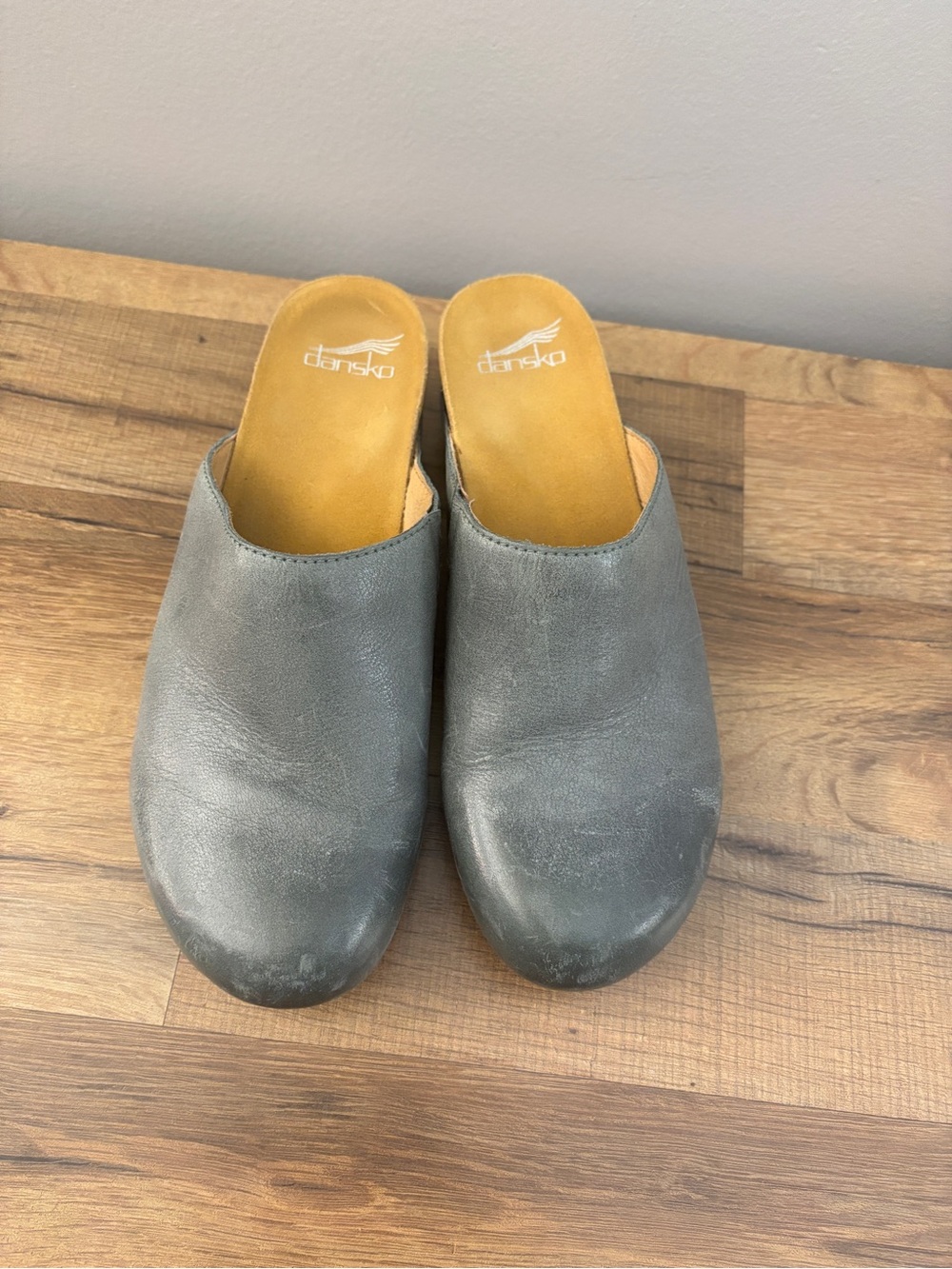 Dansko Talulah Leather Slip On Clog Shoes Mules Light Teal Women’s - Picture 6 of 10